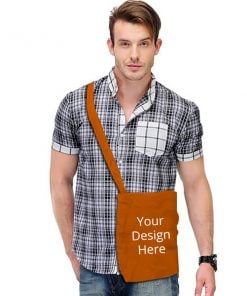 Orange Customized Photo Printed Sling Side Bag