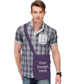Purple Customized Photo Printed Sling Side Bag
