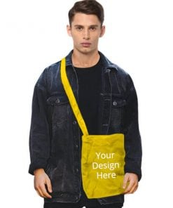Yellow Customized Photo Printed Sling Side Bag
