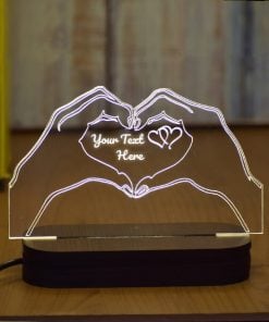 Heart Design Customized Acrylic Table Frame Lamp with Color Changing LED Light