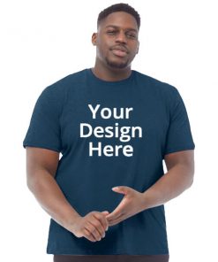 Blue Plus Size Customized Half Sleeve Men's Cotton T-Shirt