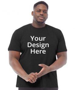 Black Plus Size Customized Half Sleeve Men's Cotton T-Shirt