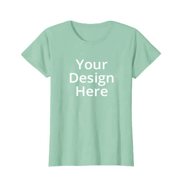 Buy Mint Green Customized Half Sleeve Cotton Women's T-Shirt Online ...