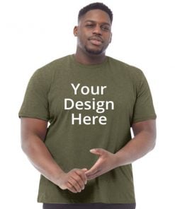 Olive Green Plus Size Customized Half Sleeve Men's Cotton T-Shirt