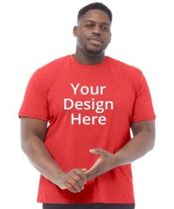 Red Plus Size Customized Half Sleeve Men's Cotton T-Shirt