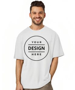 White Oversized Hip Hop Customized Half Sleeve Men's Cotton T-Shirt