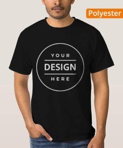 Black Polyester Dri Fit Customized Half Sleeve Men's T-Shirt