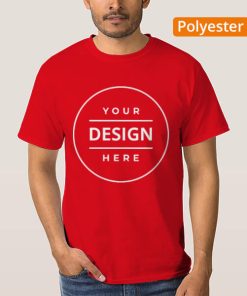 Red Polyester Dri Fit Customized Half Sleeve Men's T-Shirt