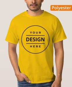 Yellow Polyester Dri Fit Customized Half Sleeve Men's T-Shirt