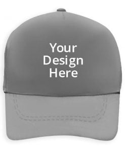 Grey Customized Unisex Printed Baseball Cap