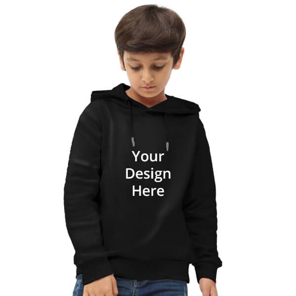 Buy Black Customized Kid's Cotton Hoodie Online | yourPrint