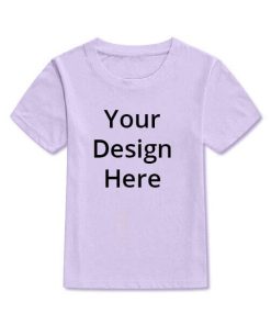 Lilac Violet Customized Half Sleeve Kid's Cotton T-Shirt