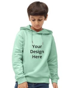 Mint Green Customized Kid's Cotton Hoodie