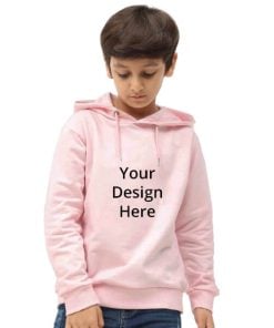 Soft Pink Customized Kid's Cotton Hoodie
