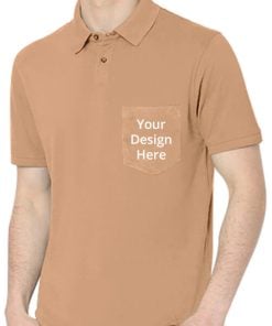 Brown Umber Half Sleeve Men's Cotton Polo Shirt with Pocket