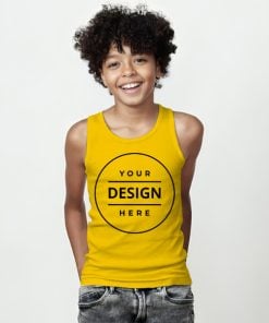 Yellow Customized Kid's Cotton Vest Tank Top