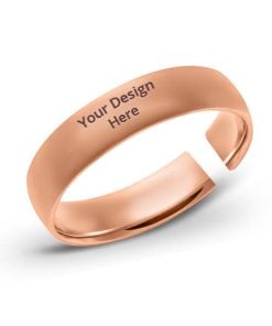 Rose Gold Customized Engraved Metal Ring with Gift Box