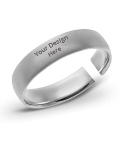 Silver Customized Engraved Metal Ring with Gift Box
