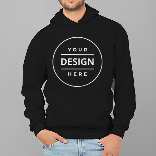 Buy Black Customized Hoodie with Pockets Online | yourPrint
