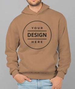 Light Brown Customized Unisex Hoodie with Pockets