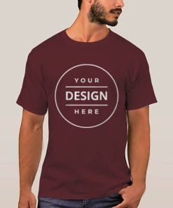 Maroon Customized Half Sleeve Men's Cotton T-Shirt