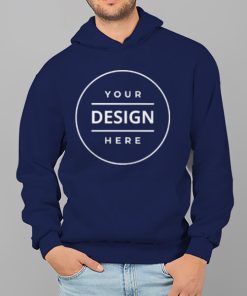 Navy Blue Customized Hoodie with Pockets