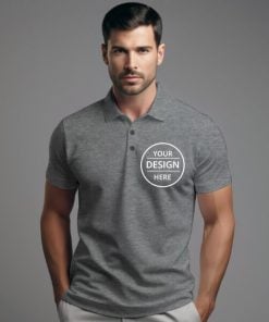 Grey Polo Customized Half Sleeve Men's Cotton Polo Shirt