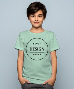 Mint Customized Half Sleeve Kid's Cotton T-Shirt