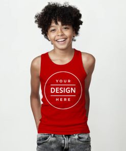 Red Customized Kid's Cotton Vest Tank Top