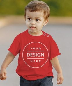 Red Customized Half Sleeve Infant Kid's Cotton T-Shirt (1-12 Months)