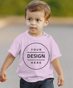 Soft Pink Customized Half Sleeve Infant Kid's Cotton T-Shirt (1-12 Months)