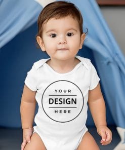 White Customized Photo Printed Infant Romper for Boys & Girls