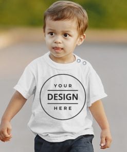 White Customized Half Sleeve Infant Kid's Cotton T-Shirt (1-12 Months)