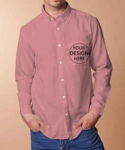 Dusty Pink Solid Customized Full Sleeves Slim Fit Formal Shirt for Men