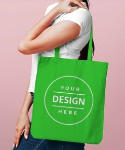 Green Customized Photo Printed Tote Bag