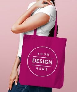 Pink Customized Photo Printed Tote Bag
