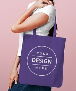 Purple Customized Photo Printed Tote Bag