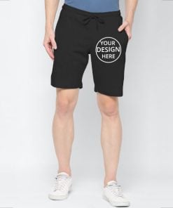 Black Customized Cotton Shorts for Men