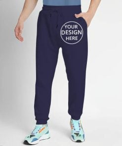 Navy Blue Customized Cotton Jogger Track Pant for Men