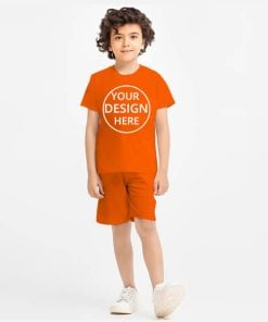 Orange Customized Cotton Co-ord Set for Kids